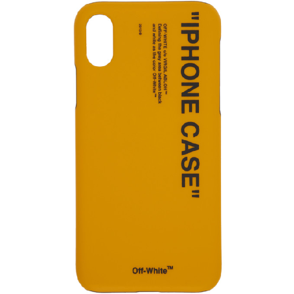 Off-white Quote Iphone Xs Max Cover In Yellow Pvc In 6010 Ylwblk | ModeSens