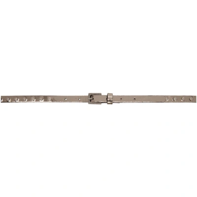 Shop Faith Connexion Silver Xl Stud Belt In 021 Grey