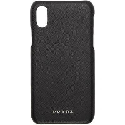 Shop Prada Black Saffiano Iphone X/xs Case