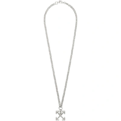 Shop Off-white Silver Arrow Necklace In 9100 Silver