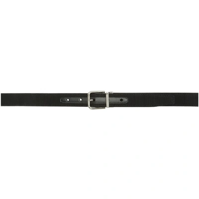 Shop Dolce & Gabbana Black Grosgrain Belt