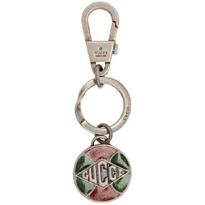 Shop Gucci Silver Logo Keychain In 8912 Silver