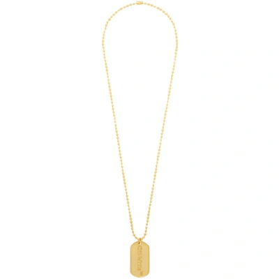 Shop Off-white Ssense Exclusive Gold Logo Dog Tag Necklace