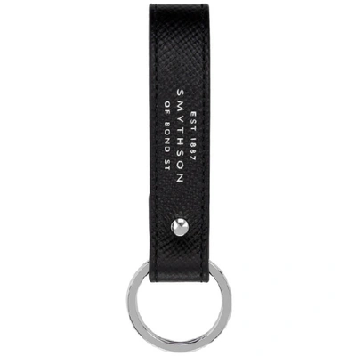 Shop Smythson Black Panama Keychain