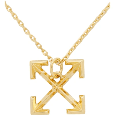 Shop Off-white Gold Small Arrows Necklace In 9300 Gold