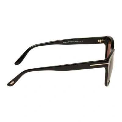 Shop Tom Ford Black Eugenio Sunglasses In 01e Shnyblk