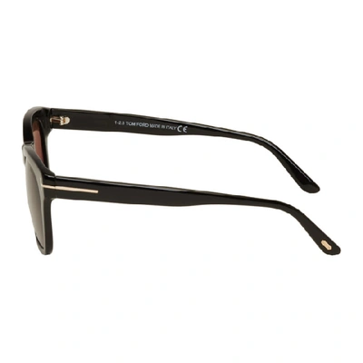 Shop Tom Ford Black Eugenio Sunglasses In 01e Shnyblk