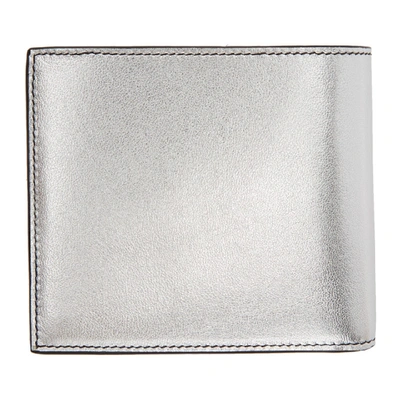 Shop Givenchy Silver Embroidered Logo 8cc Wallet