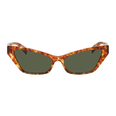 Shop Alain Mikli Paris Tortoiseshell And Green Le Matin Sunglasses In Havana