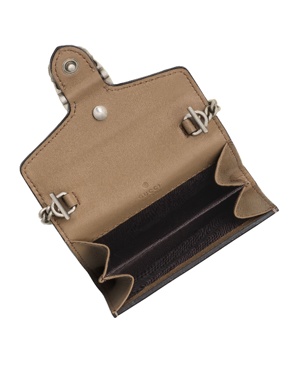 Gucci Dionysus Gg Supreme Canvas Coin Purse On A Chain In 8642 Bebony/ta | ModeSens