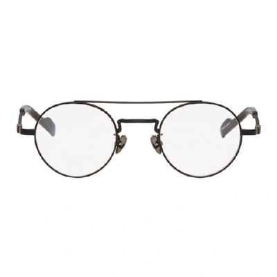Shop Yohji Yamamoto Black Round Braided Glasses