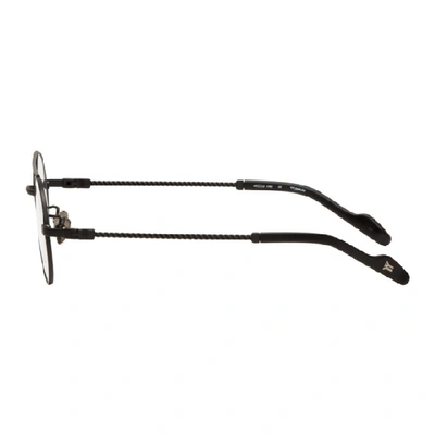 Shop Yohji Yamamoto Black Round Braided Glasses