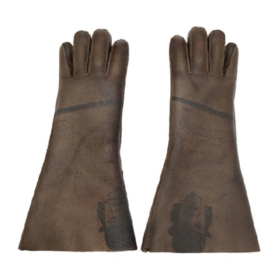 Shop Undercover Brown Shearling A Clockwork Orange Alex Gloves