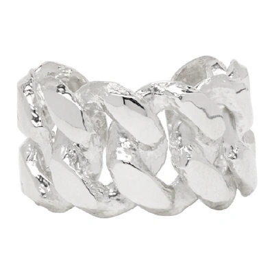 Shop Pearls Before Swine Silver Sliced Link Ring In .925 Silver