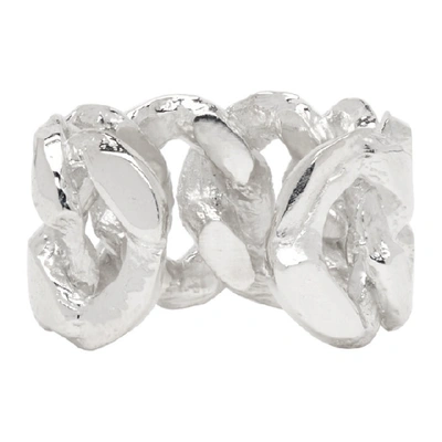 Shop Pearls Before Swine Silver Sliced Link Ring In .925 Silver