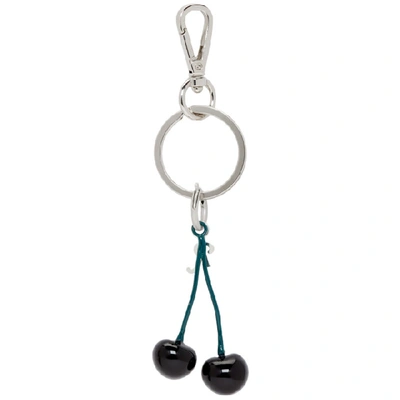 Shop Raf Simons Silver Cherry Keyring In 00009 Bronze