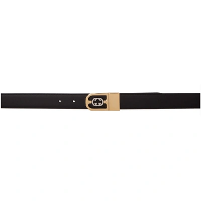 Shop Gucci Reversible Black Interlocking Double G Belt