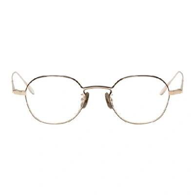 Shop Yuichi Toyama Black And Gold Marianne Glasses In Blk Wht Gld