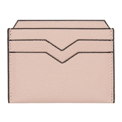 Shop Valextra Pink 4cc Card Holder In Pn Peonia