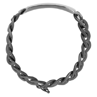 Shop Maison Margiela Gunmetal Chain Bracelet
