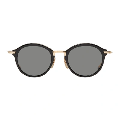 Shop Thom Browne Black Tbs908 Sunglasses In 01 Black