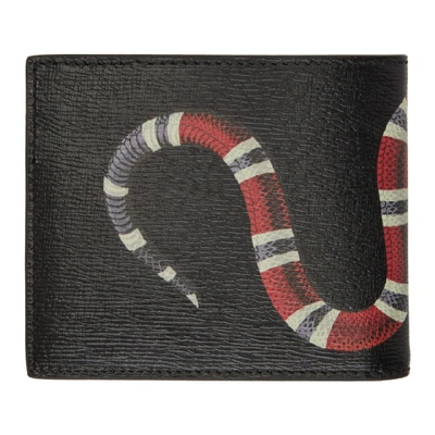 Shop Gucci Black Snake Gg Wallet In 1058 Snake
