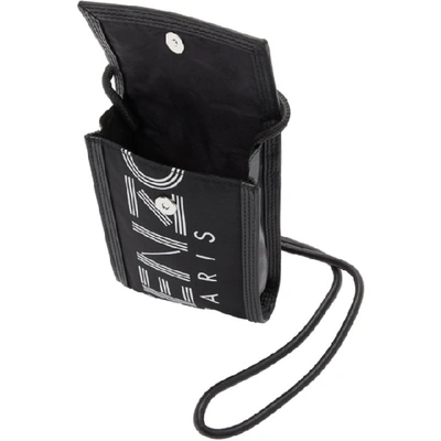 Shop Kenzo Black Sport Logo Strap Phone Holder In 99 Black