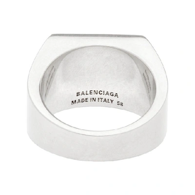 Shop Balenciaga Silver Bb Logo Ring In 0911 Atqsil