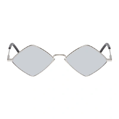 Shop Saint Laurent Silver Diamond Sl 302 Sunglasses In 040 Silver