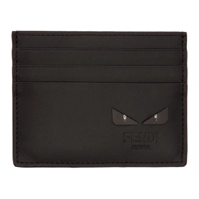 Shop Fendi Black And Silver Bag Bugs Card Holder In F0gxnneropa