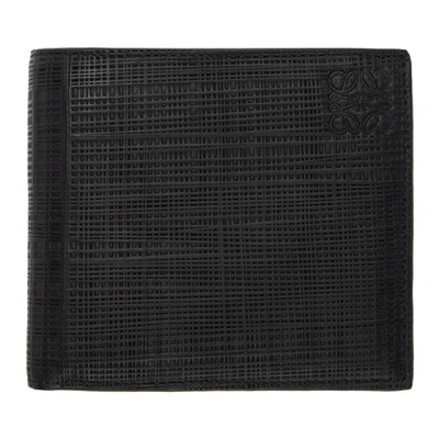 Shop Loewe Black Linen Bifold Wallet In 1100black