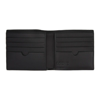 Shop Loewe Black Linen Bifold Wallet In 1100black