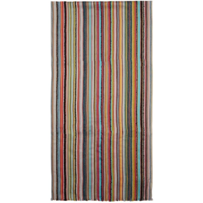Shop Paul Smith Multicolor Striped Textured Scarf In 92 Mutli
