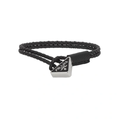 Shop Prada Black Nappa Link Bracelet