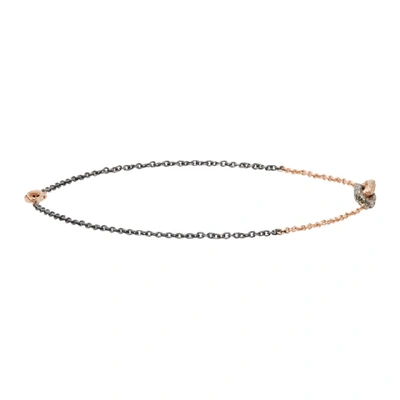 Shop Pearls Before Swine Rose Gold Double Link Bracelet In Rosegoldsil