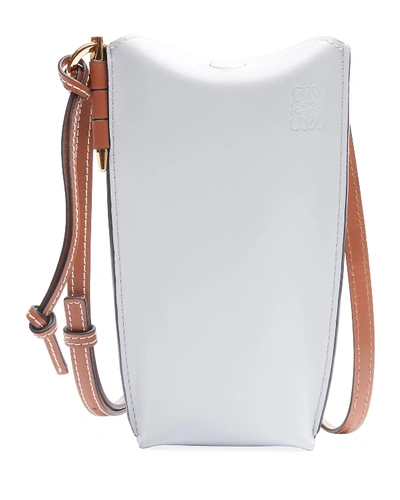 Shop Loewe Gate Two-tone Smooth Bucket Bag In White