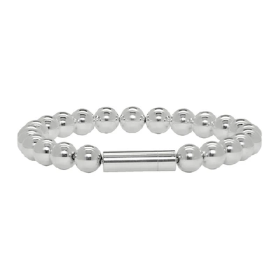 Shop Le Gramme Silver Polished Le 47 Grammes Beads Bracelet