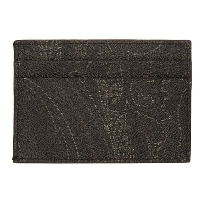 Shop Etro Black Paisley Classic Id Card Holder In 0001 Black