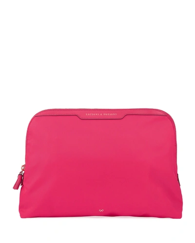 Shop Anya Hindmarch Lotions & Potions Cosmetics Bag, Hot Pink