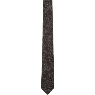 Shop Etro Black Jacquard Paisley Tie In 0001 Black