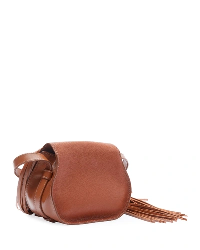 Shop Chloé Marcie Small Crossbody Fringe Bag In Tan