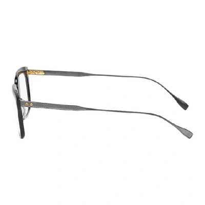 Shop Dita Black And Grey Argand Glasses In Black/iron