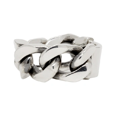 Shop Bottega Veneta Silver Gourmette Ring In 8117-silver