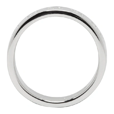 Shop Maison Margiela Silver Logo Ring In 951palladiu