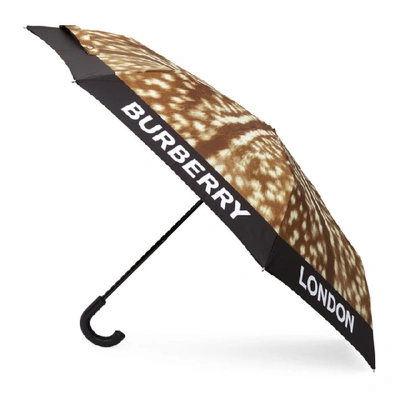 BURBERRY 棕色鹿纹折叠雨伞