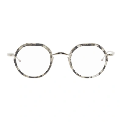Shop Thom Browne Tortoiseshell & Silver Tb-911 Glasses In Grytortsilv