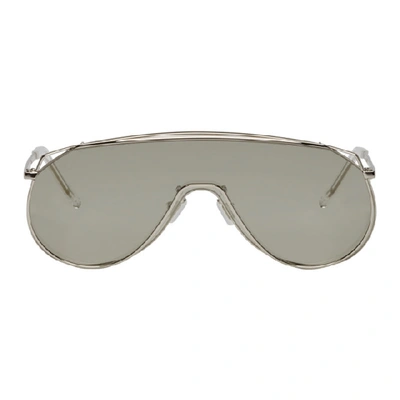 Shop Gentle Monster Silver Afix Sunglasses In 02(k) Silvr