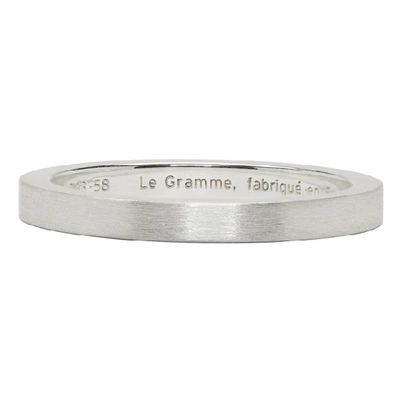 Shop Le Gramme Silver Brushed Le 3 Grammes Ring