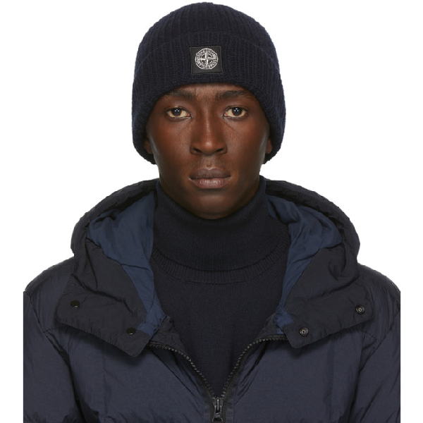 stone island patch logo beanie