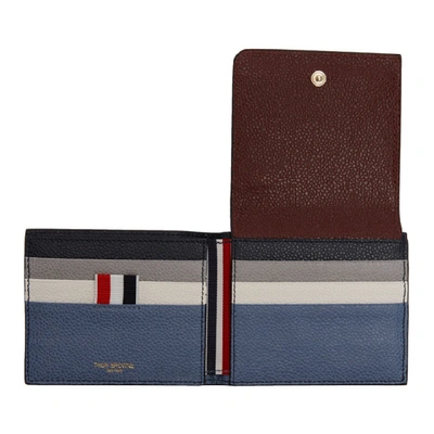 Shop Thom Browne Burgundy And Navy Front Flap Wallet In 996 Multi